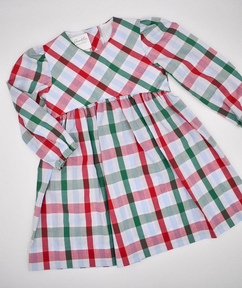 Red and Green Plaid Christmas Dress