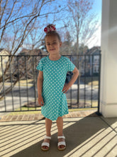 Luigi Knit Teal Polka Dot Pocket Dress