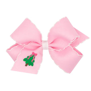 Christmas Tree Moonstitch Embroidered Hairbow