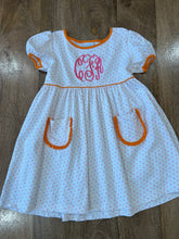 Squiggles by Charlie pink and orange polka dot dress with pockets