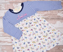 Luigi Long Sleeve Rainbow and Stripe Dress