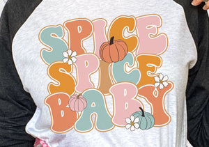 Spice Spice Baby Pumpkin Fall Full Premium Color Adult Screen Print Tee
