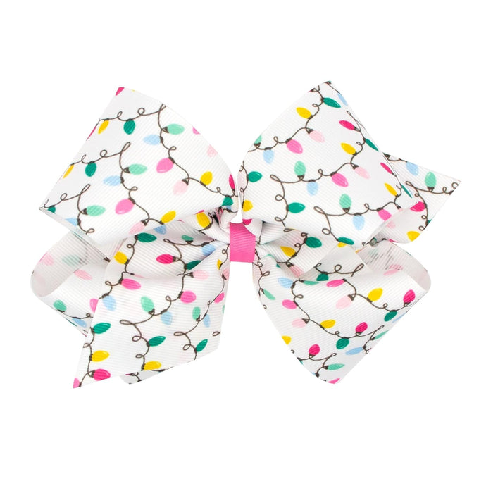 Wee Ones Christmas Lights Pink Pastel Hairbow