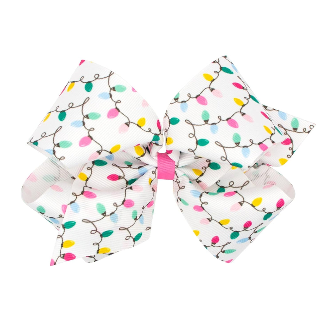 Wee Ones Christmas Lights Pink Pastel Hairbow