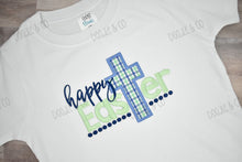 Happy Easter Religious Applique Shirt with Cross for Boys and Girls