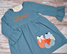 Knit Pumpkin Applique Dress Personalized with Name