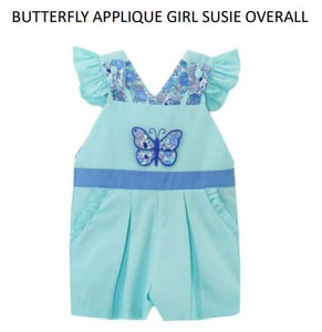 Zuccini Kids Applique Butterfly Overalls
