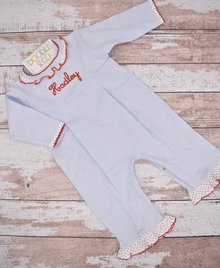 Squiggles by Charlie Personalized Baby Girl Romper