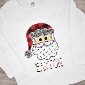 Boy Buffalo Plaid Santa Personalized Shirt