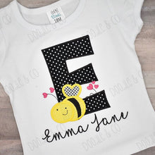 Bumble Bee Initial Personalized Girl Shirt