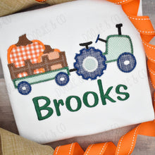 Pumpkin Farm Boy Tractor Applique Personalized Shirt
