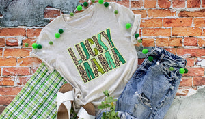 Lucky Mama Adult Premium Graphic St Patrick's Day Tee Shirt