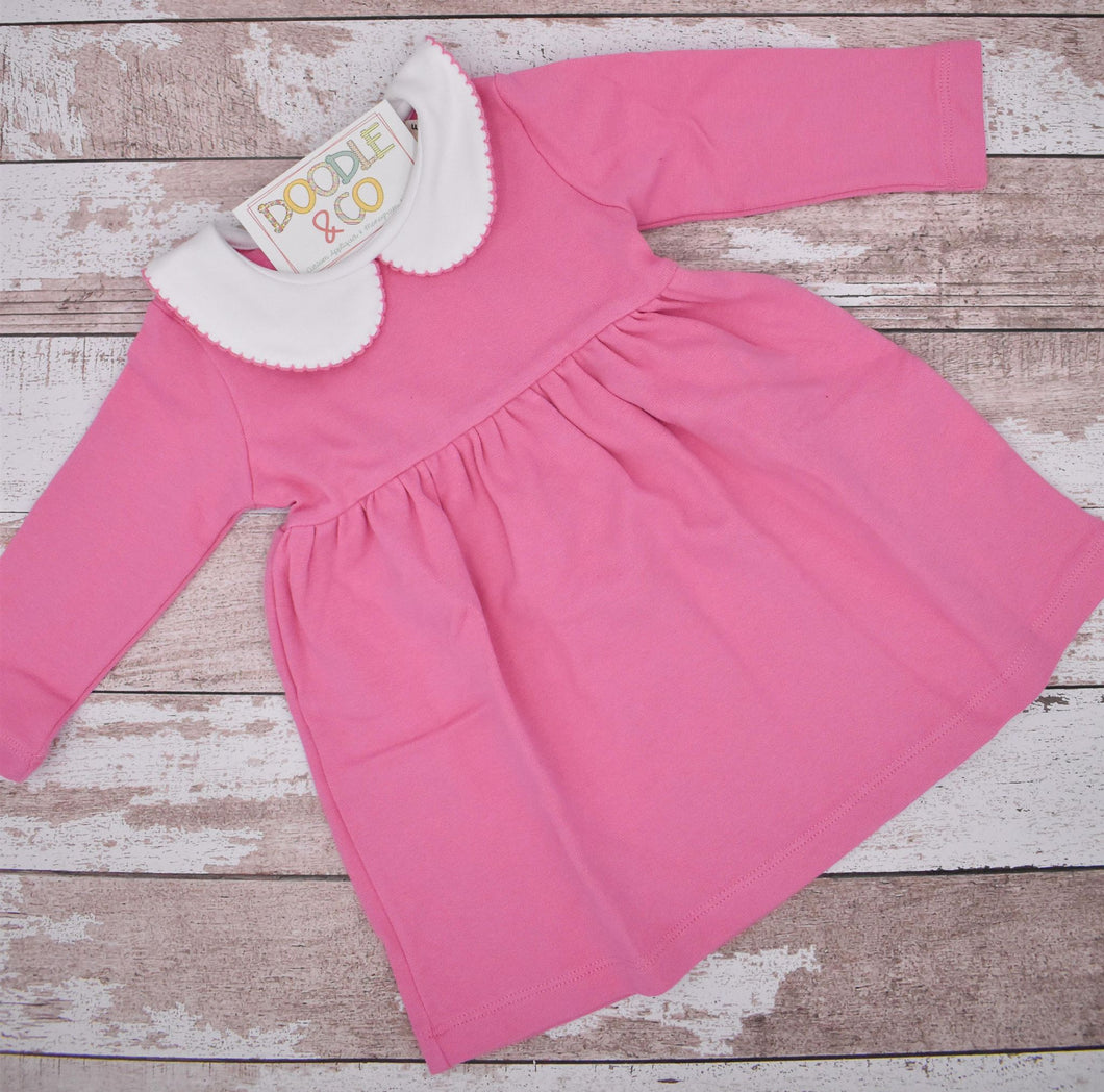 Luigi Pink Dress with Peter Pan Collar