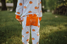 Pumpkin Butt flap Fall Thanksgiving Pajamas with Name for Girls and Boys