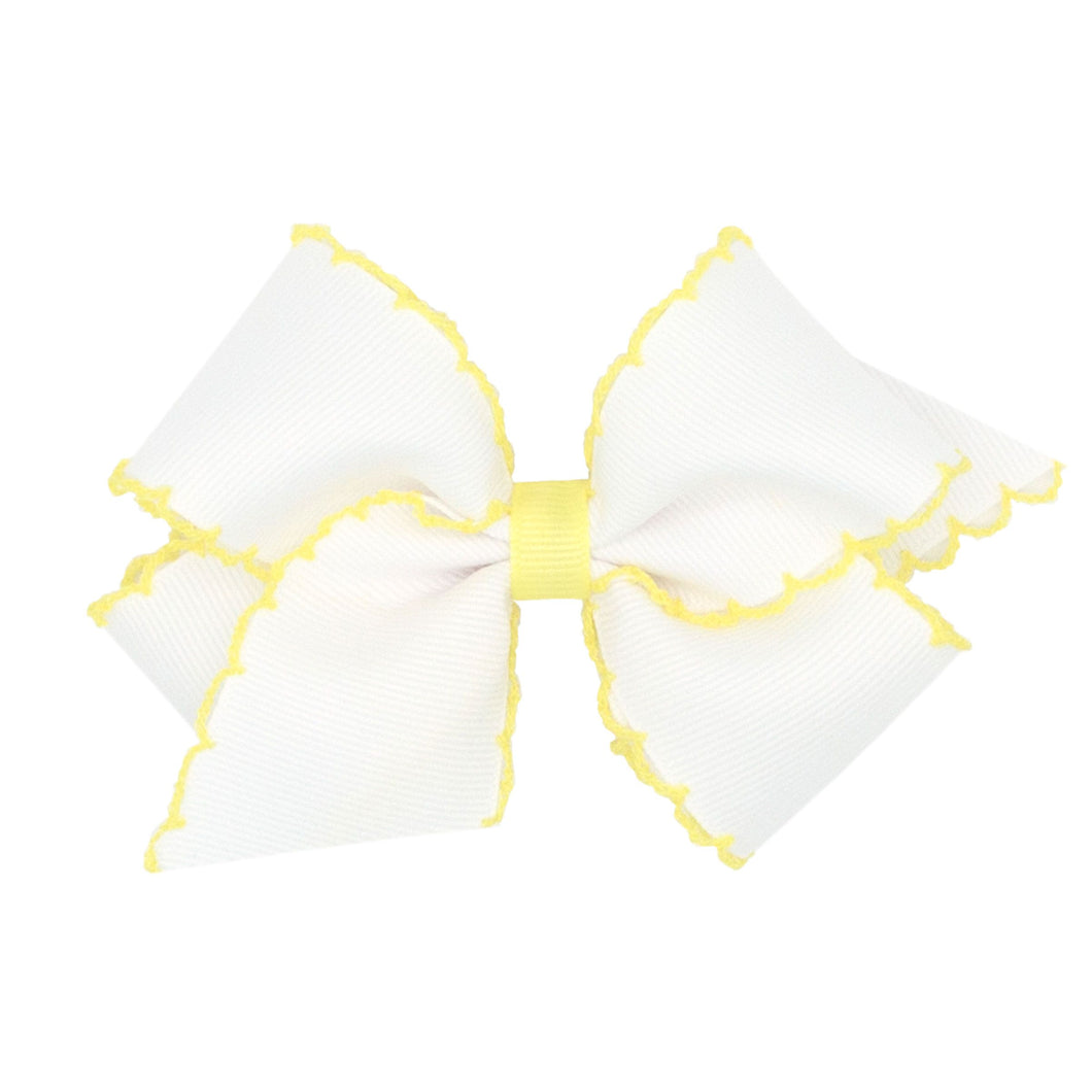 Wee Ones Moonstitch Yellow Trim Spring Hairbow