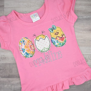 Easter Chick Personalized Girl Shirt