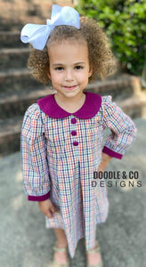 Three Sisters Everly Harvest Gingham Fall Dress