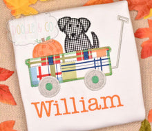 Puppy and Pumpkin in Wagon Thanksgiving Boy Shirt
