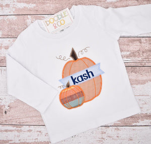 Pumpkin Name Fall Personalized Boy Shirt