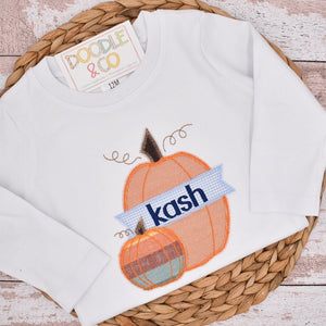 Pumpkin Name Fall Personalized Boy Shirt
