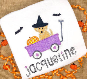 Halloween Witch and Puppy Personalized Shirt