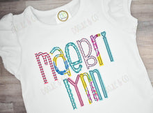 Applique Alphabet Skinny Personalized Girl Name Shirt