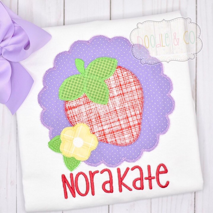 Strawberry Girl Personalized Applique Shirt